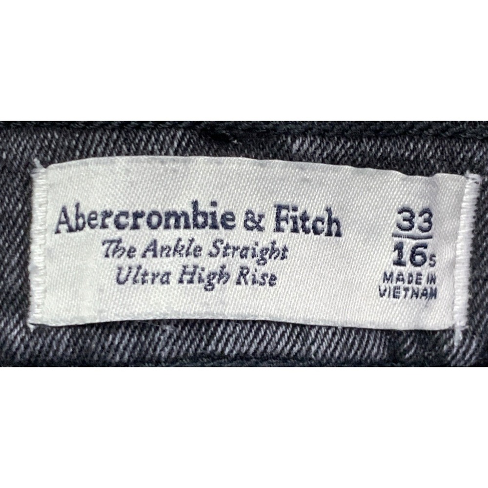 Abercrombie & Fitch Jeans Womrens Size 16 Ankle Straight Ultra High Rise Raw Hem - Picture 6 of 9